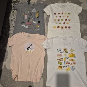 J.crew Factory Cotton Collector Graphic T-Shirts - Set of 4 XS